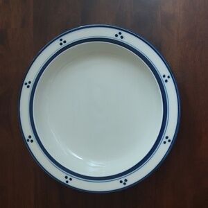 Dansk Bowl 8" Rimmed Soup Bowl Fredriksborg Blue (Japan) 1986-1996 Blue Dots